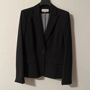 Calvin Klein One Button Blazer in Black Color, Size 8, Excellent Condition